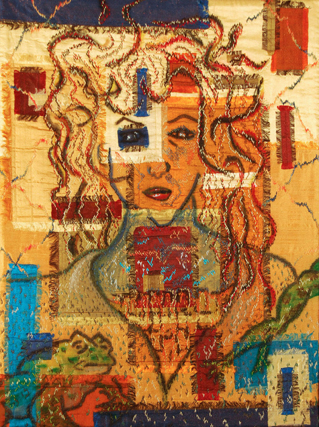 Image of quilt titled “Superstition I, If You Eat A Live Frog” by Lynne Rigby